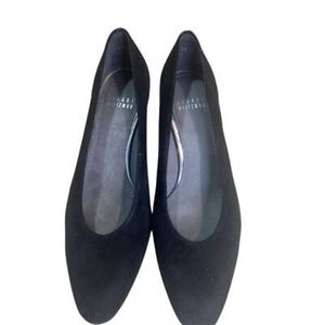Stuart Weitzman Women's Black Suede Block Heel Pumps Size 6 Casual Office Party